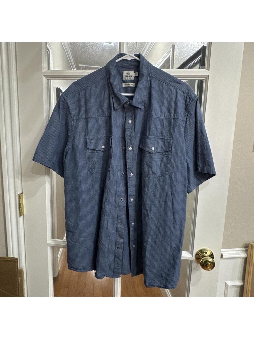 Flint and Tinder Men's Blue and Navy Shirt